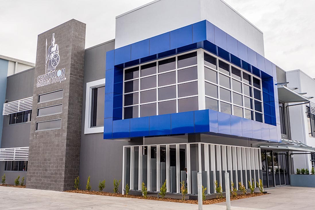 Commercial office building with large glass windows and glazing gold Coast